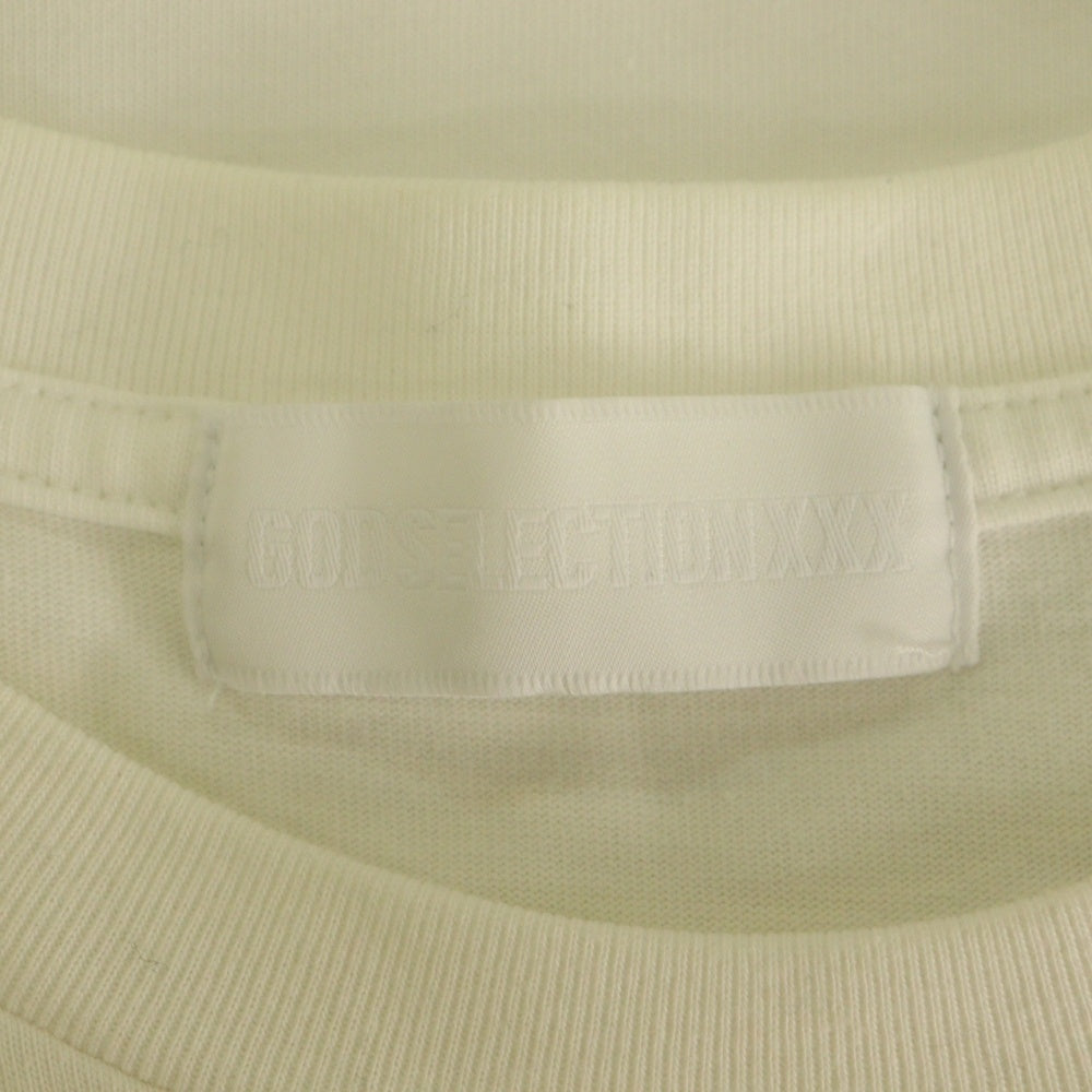 GOD SELECTION XXX(ゴッドセレクショントリプルエックス) ROCKER グラフィックロゴ フォト プリント クルーネック 半袖Tシャツ カットソー ホワイト