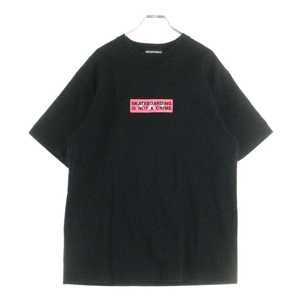 GOD SELECTION XXX(ゴッドセレクショントリプルエックス) ×SANTA CRUZ サンタクルーズ ボックスロゴプリント クルーネック 半袖Tシャツ カットソー ブラック