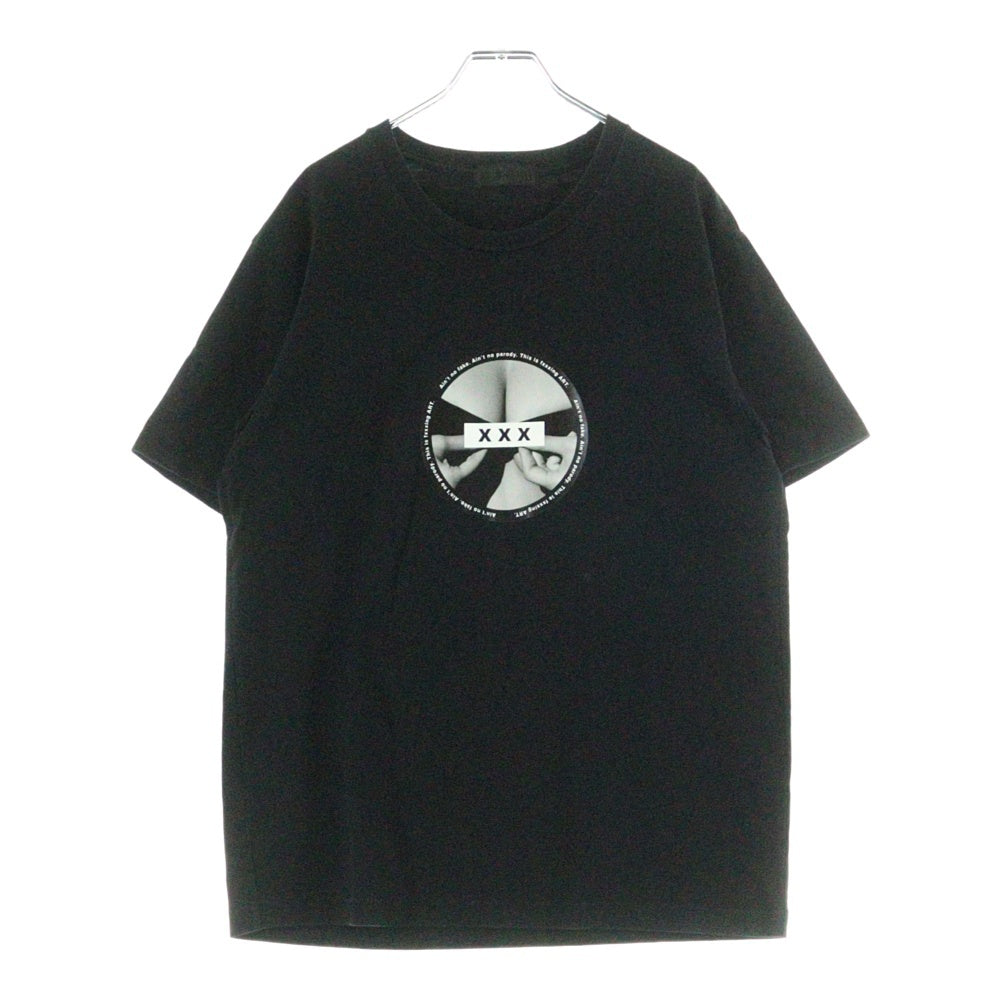GOD SELECTION XXX(ゴッドセレクショントリプルエックス) フォト ロゴプリント クルーネック 半袖Tシャツ カットソー ブラック GX-A20-ST-02