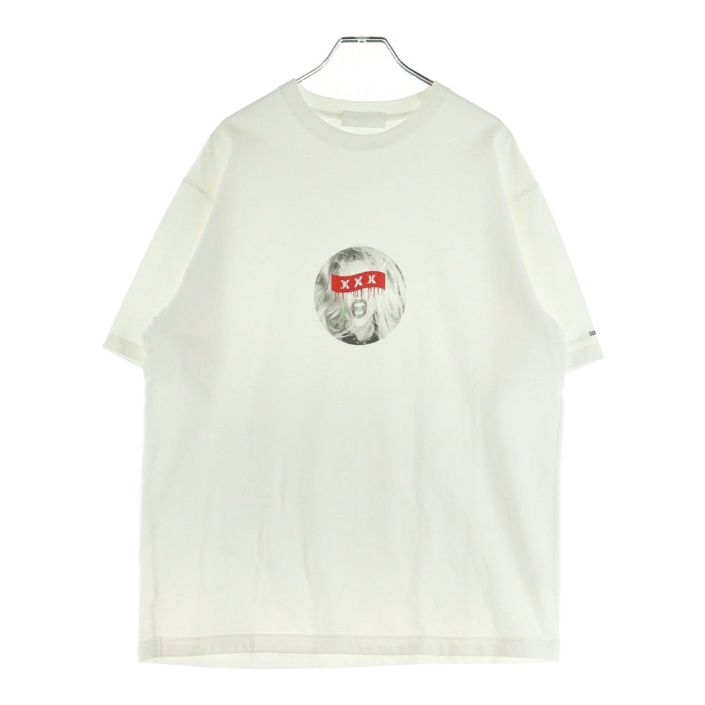 GOD SELECTION XXX(ゴッドセレクショントリプルエックス) GAGA ガガ フォト ロゴプリント クルーネック 半袖 Tシャツ カットソー ホワイト GX-S21-JBST-01