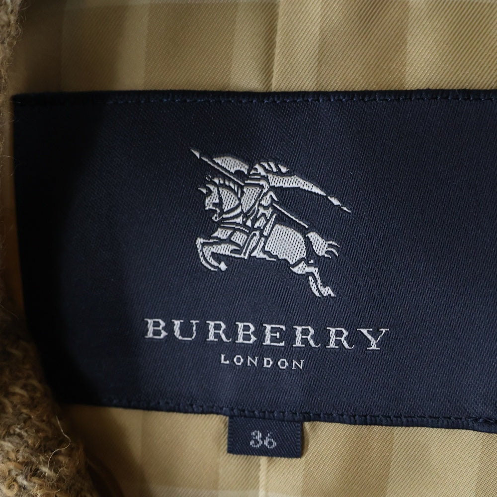 BURBERRY LONDON(バーバリーロンドン) ウールツイード ダブルブレスト ジップアップ トレンチ コート ブラウン レディース B1B28-877-50