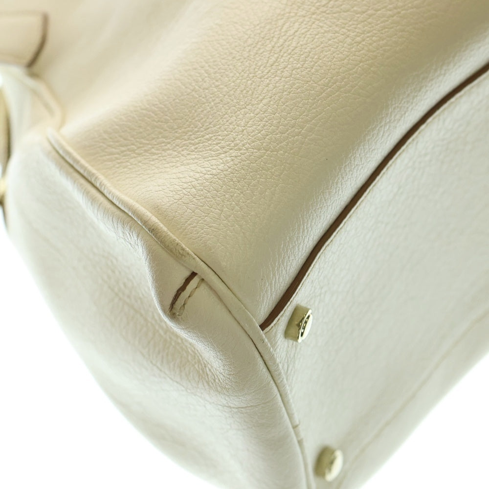 Cartier(カルティエ) マルチェロ パンチングロゴ レザー ハンド トートバッグ ゴールド金具 ホワイト L1000885