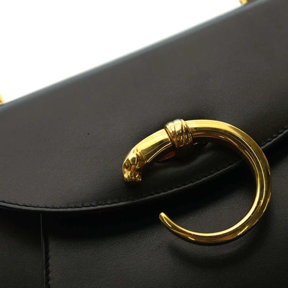 Cartier(カルティエ) パンテール レザー ハンドバッグ ゴールド金具 ブラック L1000121