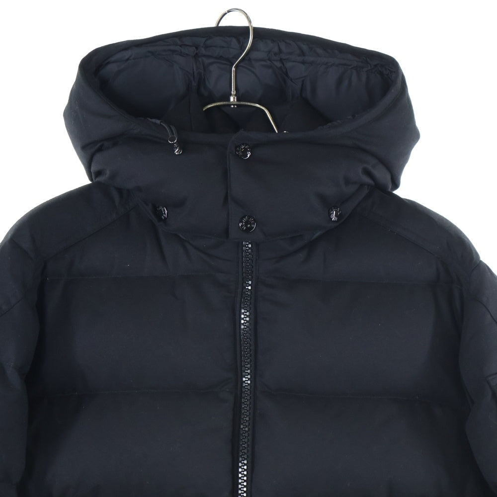 MONCLER(モンクレール) 23AW MONTGENEVRE モンジュネーブル ワッペンロゴ ウール フーデッド ジップアップ ダウンジャケット ブラック I20911A53700 54272