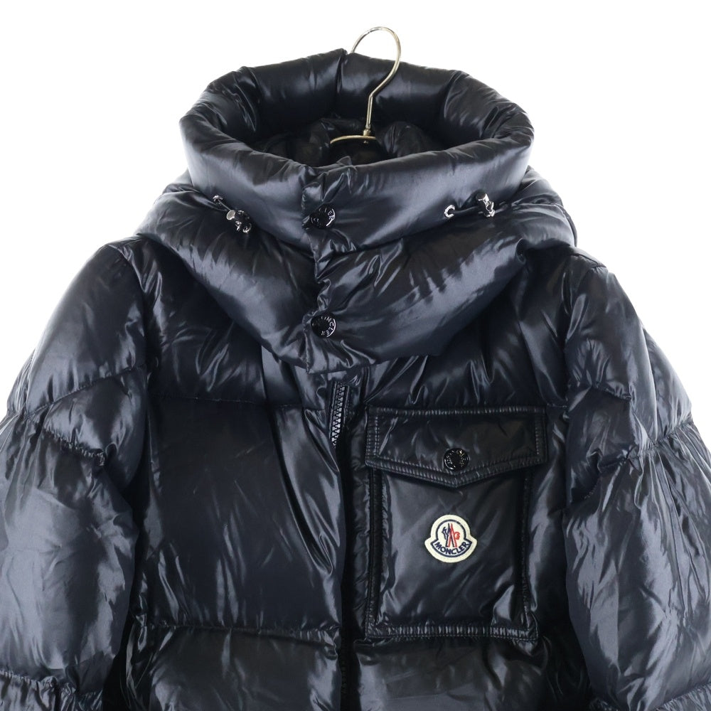 MONCLER(モンクレール) 24AW MONTBELIARD モンベリアル ワッペンロゴ トリコロールライン フーデッド ジップアップ ダウンジャケット ブラック J20911A51X00 68950