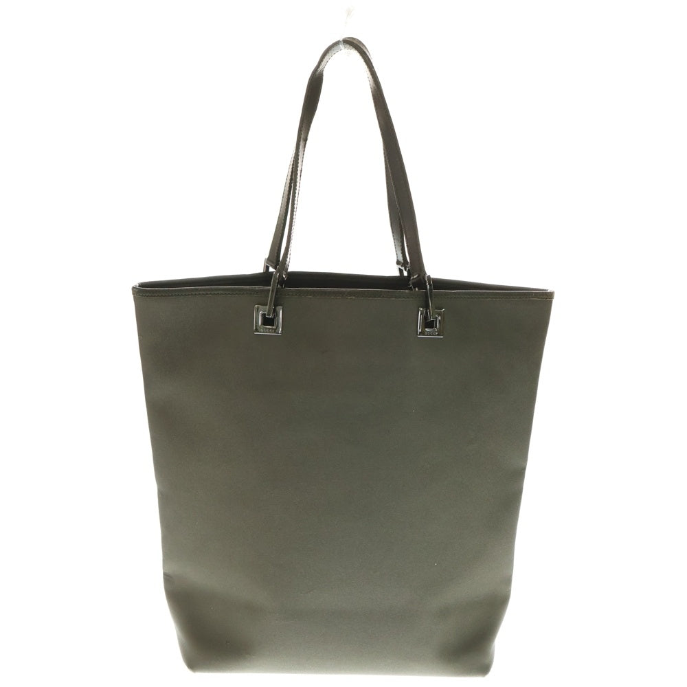 GUCCI(グッチ) ロゴレザー切替ナイロントートバッグ ハンドバッグ ブラウン