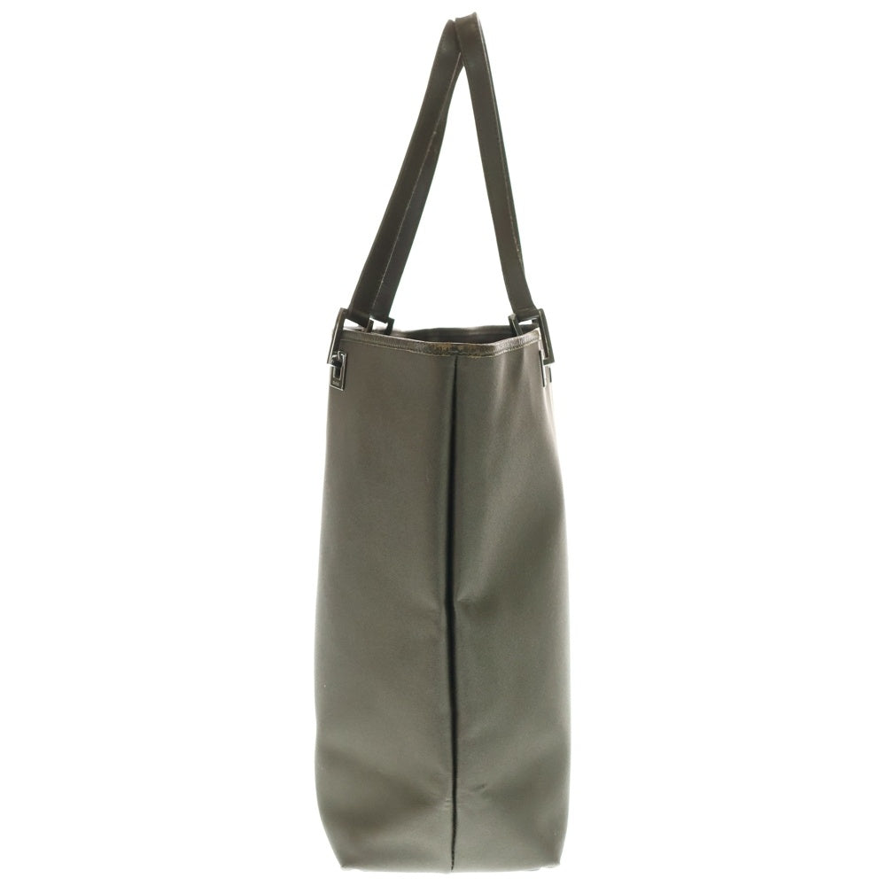 GUCCI(グッチ) ロゴレザー切替ナイロントートバッグ ハンドバッグ ブラウン