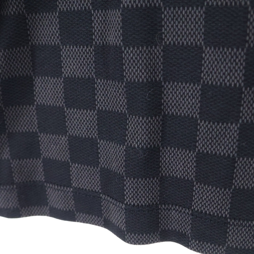 LOUIS VUITTON(ルイヴィトン) 09AW ダミエ柄 ラグランスリーブ クルーネック 半袖Tシャツ カットソー ブラック/チャコール RM092D MNJR61JE1