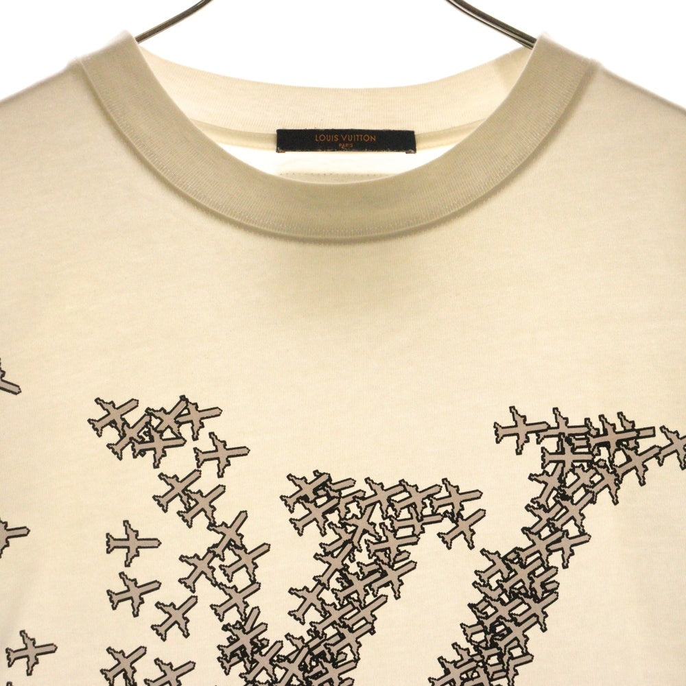 LOUIS VUITTON(ルイヴィトン) 20SS 飛行機 プレーン ロゴプリント インサイドアウト クルーネック 半袖Tシャツ カットソー ホワイト RM201Q TCL HIY49W