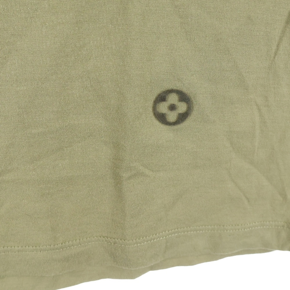 LOUIS VUITTON(ルイヴィトン) 12SS バックロゴ フロッキープリント クルーネック 半袖Tシャツ カットソー カーキ RM121M H1JR02JEZ