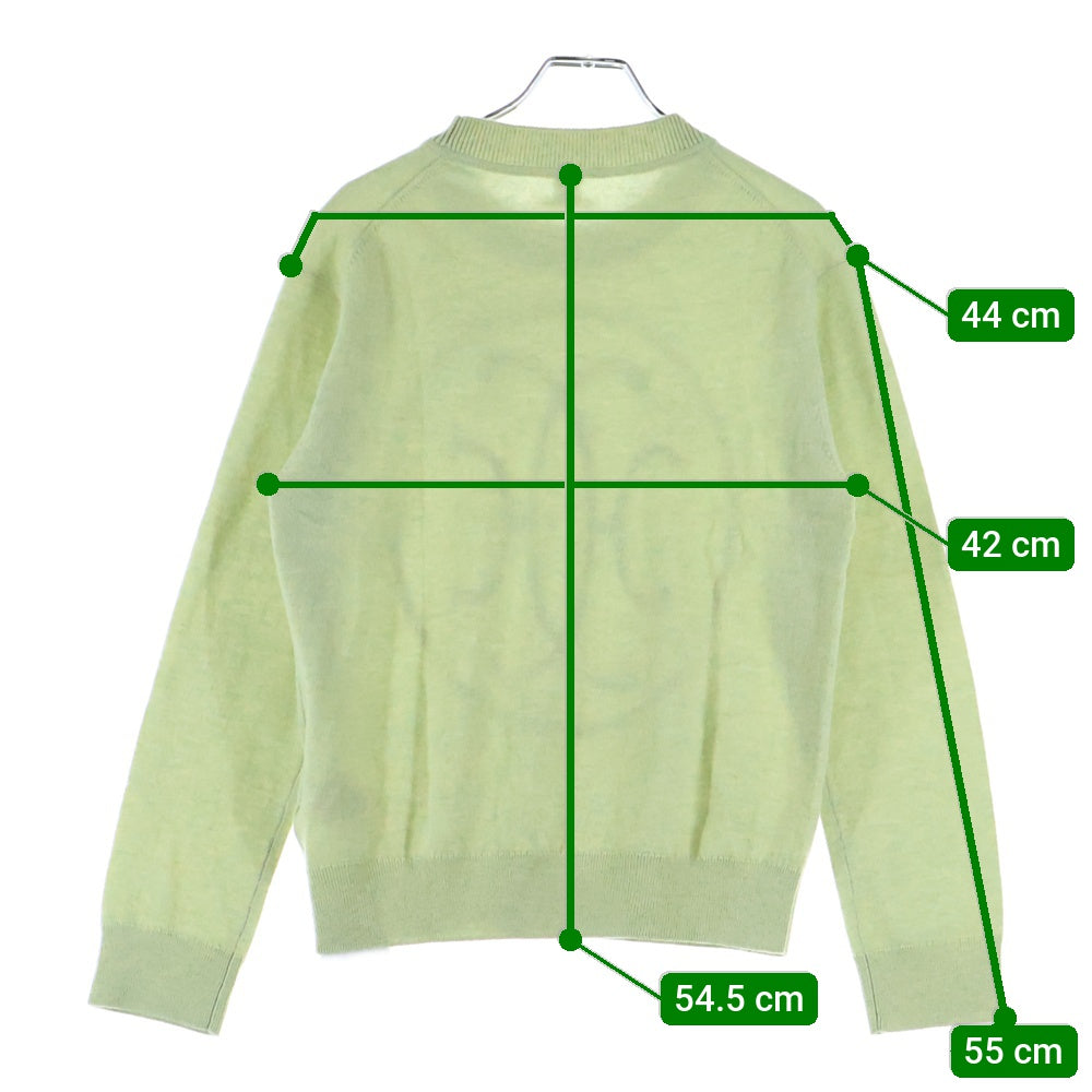 HERMES(エルメス) 25SS Hリフト ロゴ カシミヤ クルーネック プルオーバー 長袖 ニット セーター ライトグリーン レディース 5E2604D1