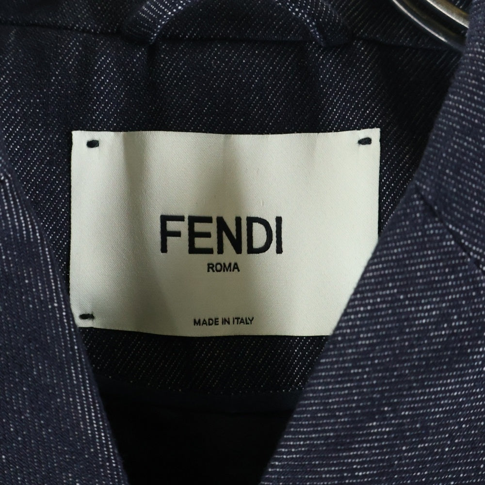FENDI(フェンディ) アームロゴ刺繍 デニム 3B テーラードジャケット インディゴ レディース FLF765 AQ90