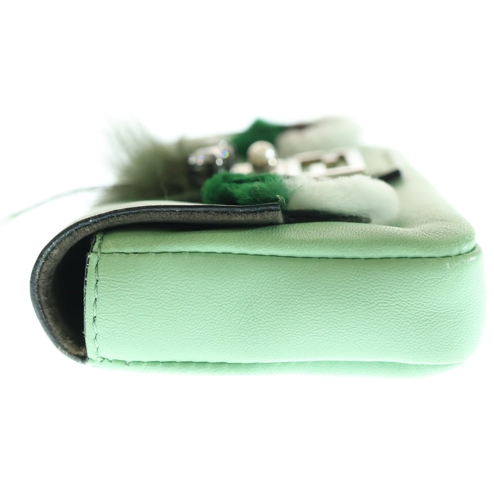 FENDI(フェンディ) マイクロバケット モンスター ショルダーバッグ ライトグリーン レザー 8M0354