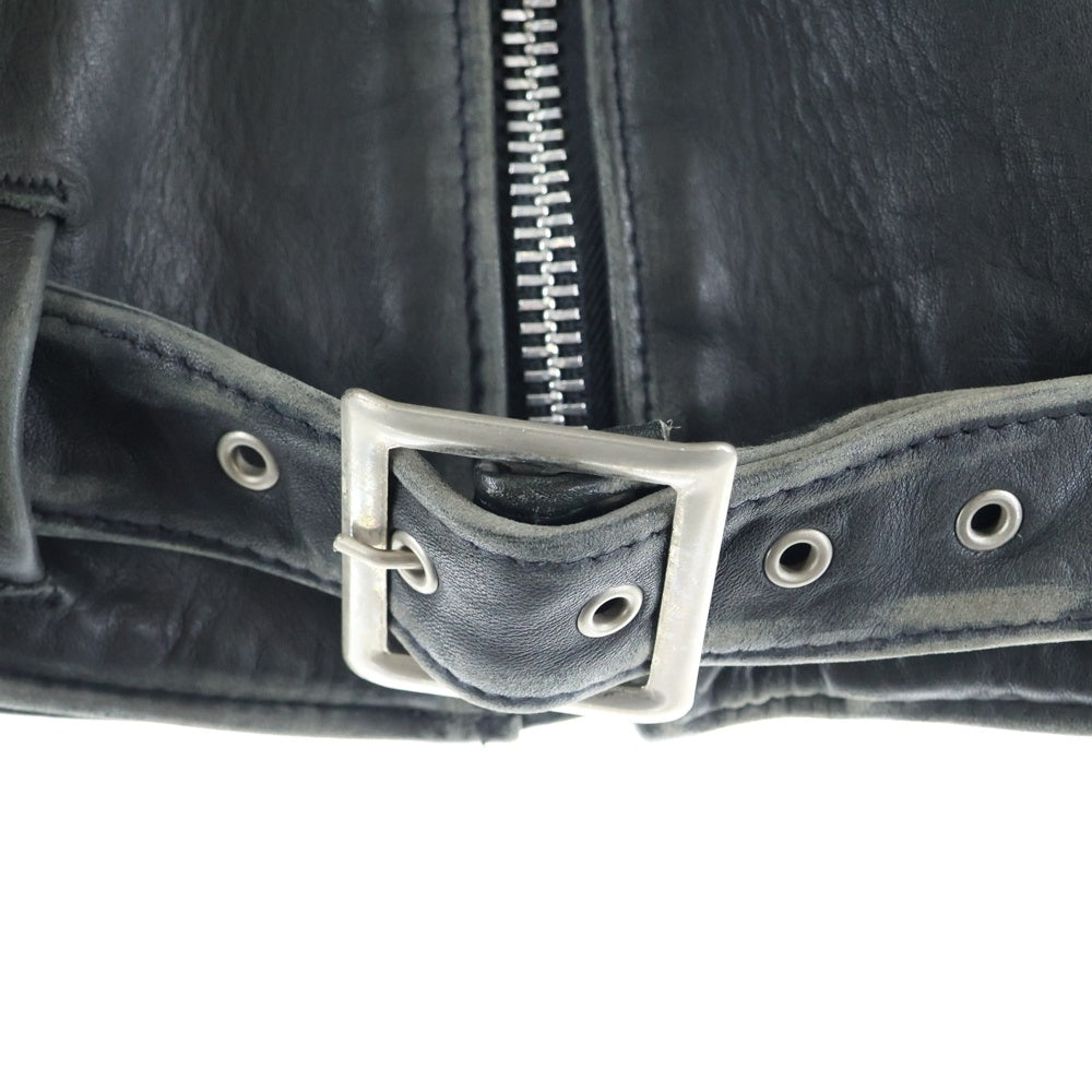 SCHOTT(ショット) UNITED ARROWS 別注 USA製 ワンスター ウォッシュ加工 レザー ダブルライダースジャケット ブラック 7082