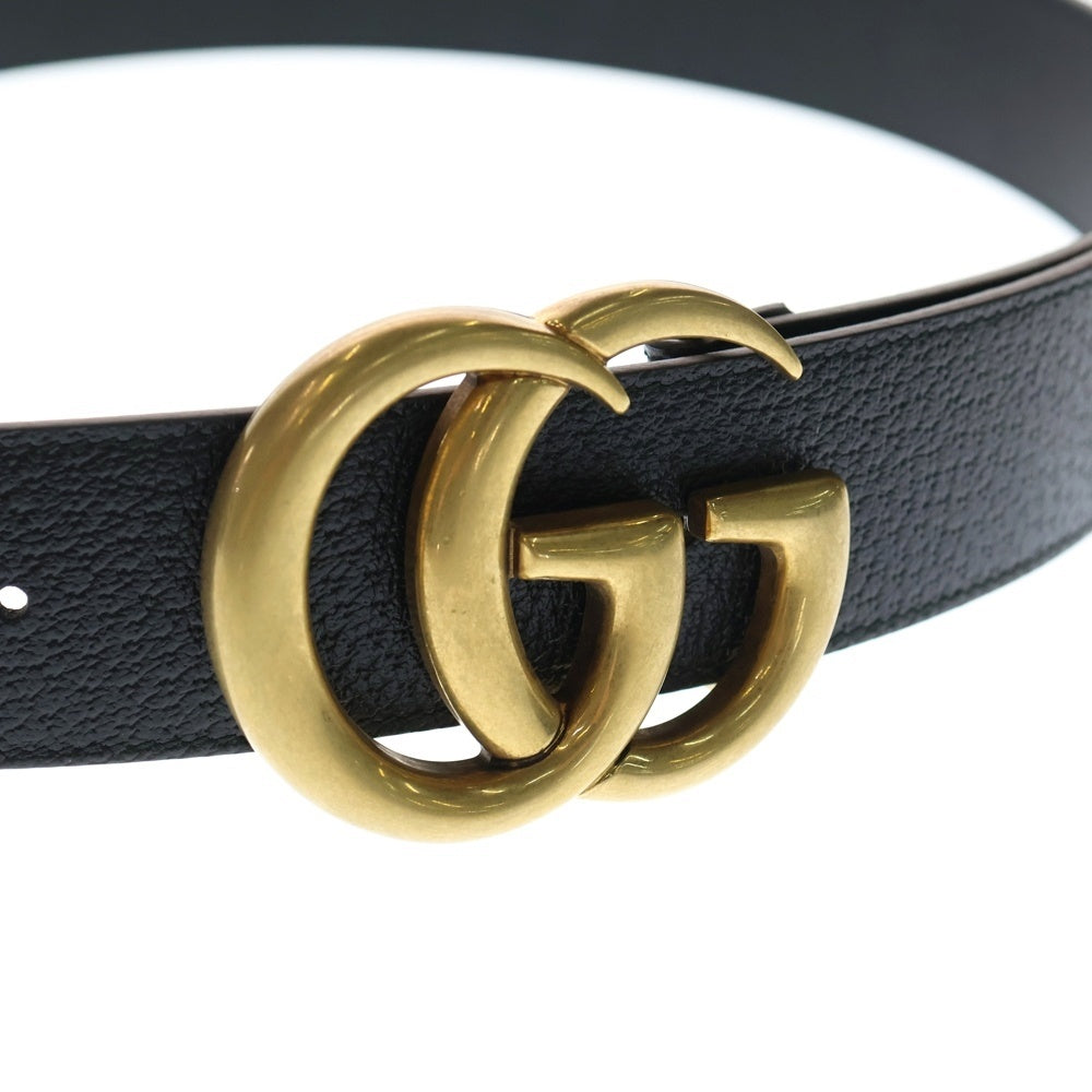 GUCCI(グッチ) GGマーモント レザー ベルト ブラック 406831DJ20T ゴールド金具
