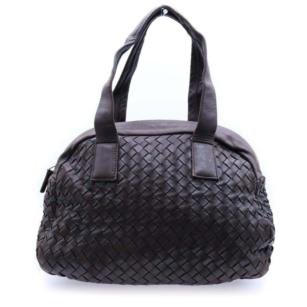 BOTTEGA VENETA(ボッテガヴェネタ) イントレチャート ハンドバッグ ミニバッグ ブラウン レザー ブラウン金具