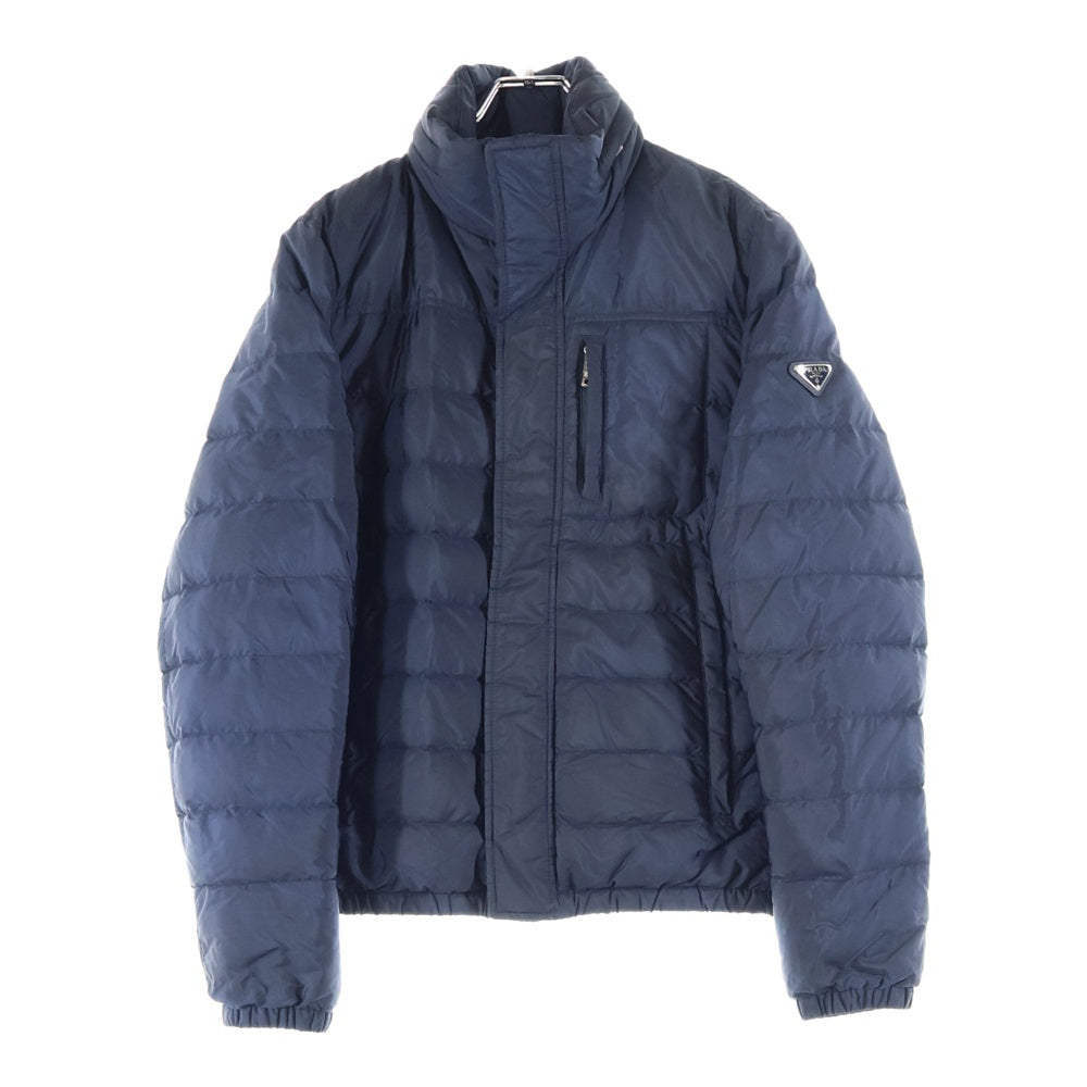 PRADA(プラダ) 18AW トライアングルロゴプレート ナイロン ジップアップ ダウンジャケット ネイビー SGH049