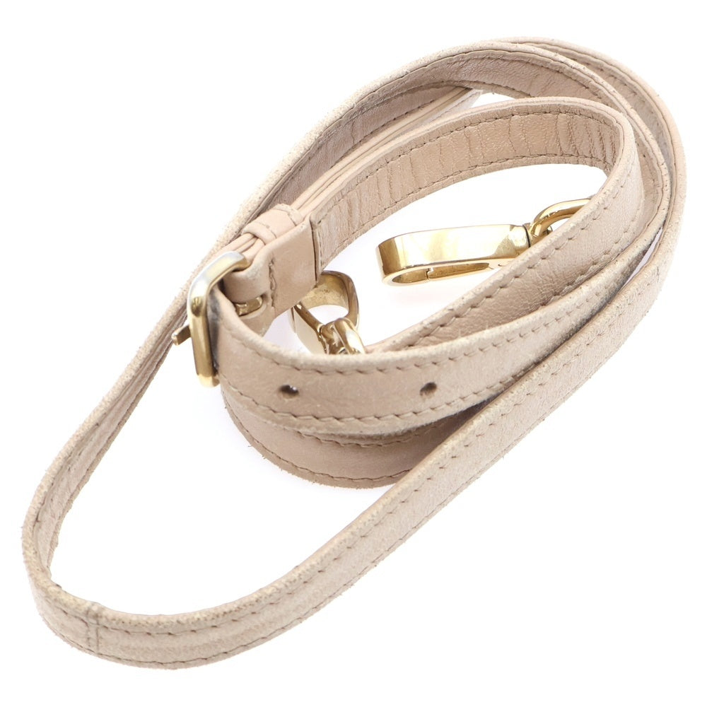 miumiu(ミュウミュウ) マテラッセ 2WAYショルダーバッグ ハンドバッグ ミニバッグ ベージュ レザー 5BB148 ゴールド金具