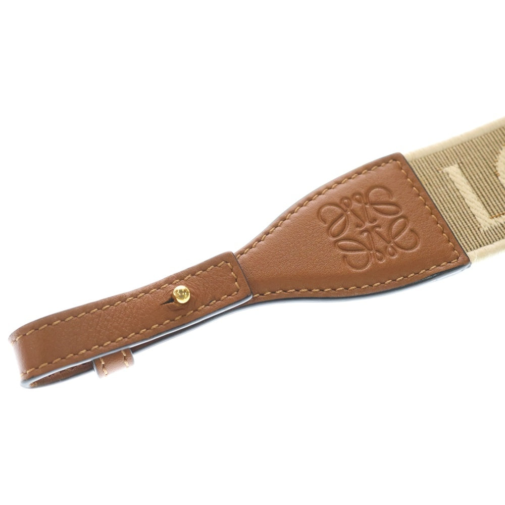 LOEWE(ロエベ) ショルダーストラップ ロゴ ブラウン×ベージュ レザー