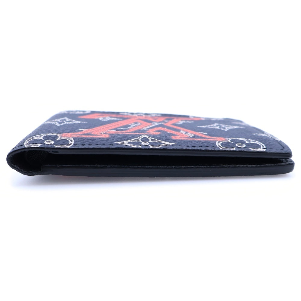 LOUIS VUITTON(ルイヴィトン) アップサイドダウン ポルトフォイユ ミュルティプル カードケース コンパクトウォレット 財布 名刺入れ ネイビー レザー M62891