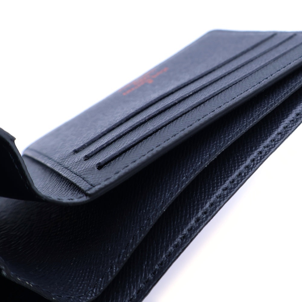 LOUIS VUITTON(ルイヴィトン) アップサイドダウン ポルトフォイユ ミュルティプル カードケース コンパクトウォレット 財布 名刺入れ ネイビー レザー M62891