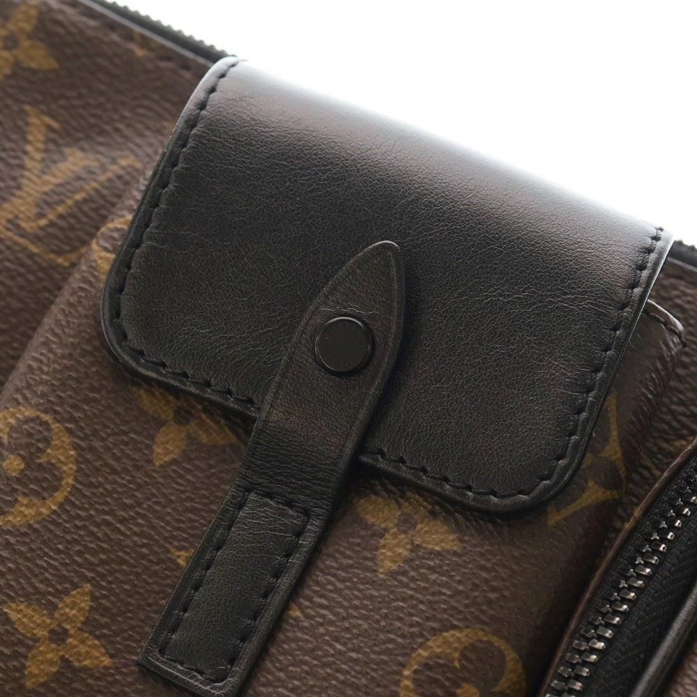 LOUIS VUITTON(ルイヴィトン) クリストファー モノグラム PVC レザー バム ウエスト ボディ ショルダーバッグ ブラック金具 ブラウン/ブラック M45337