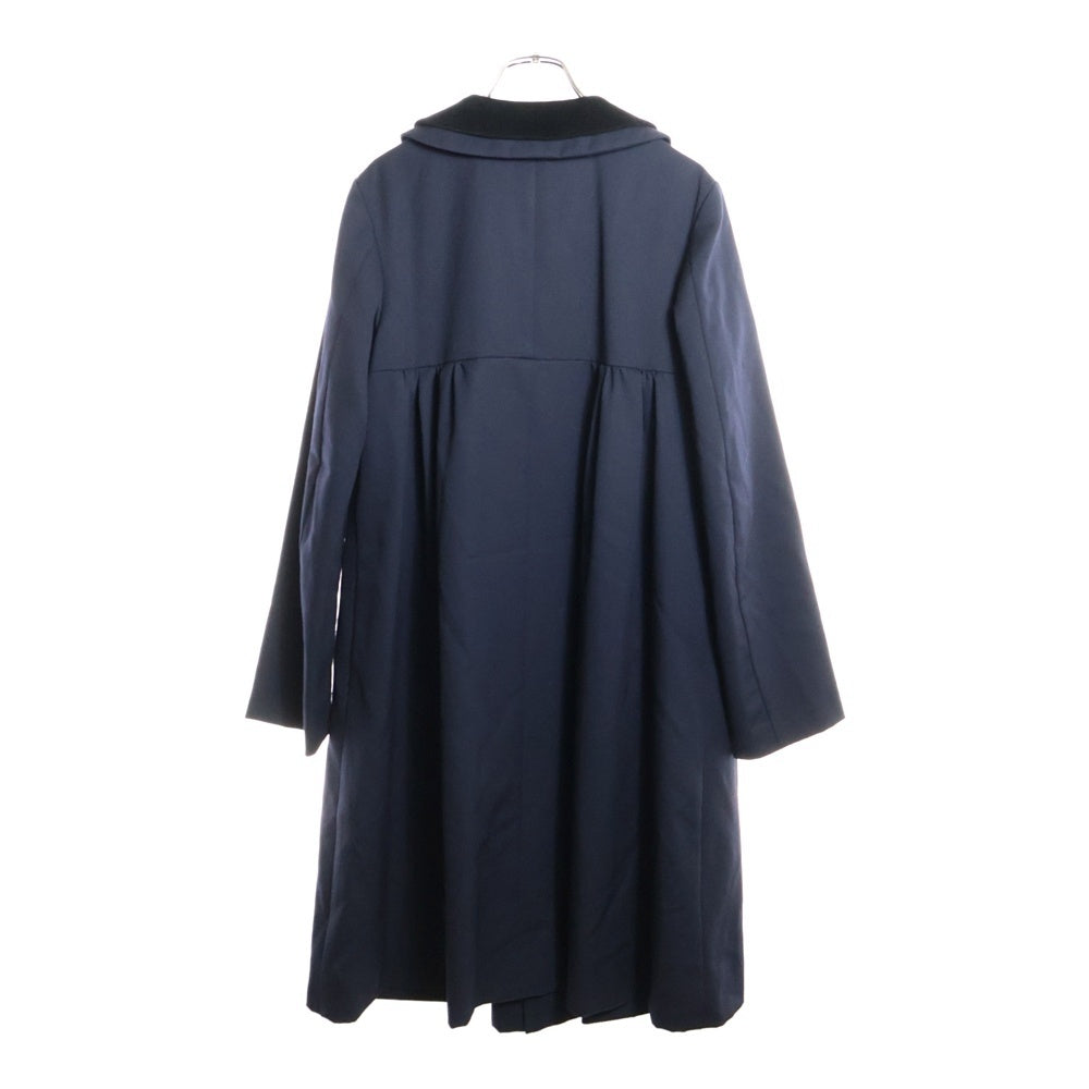 COMME DES GARCONS GIRL(コムデギャルソンガール) ベロア切替ダブルカラーウールコート 長袖ワンピース ブラック NP-C001