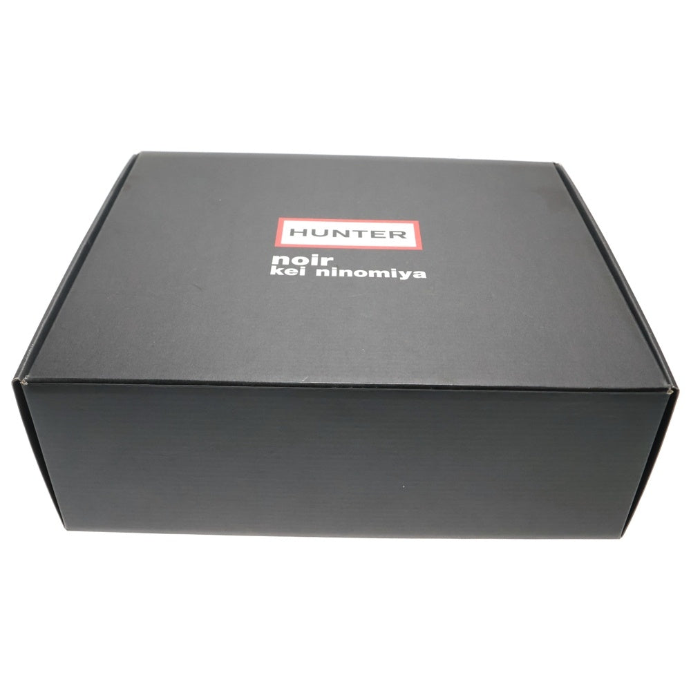 HUNTER(ハンター) ×noir kei ninomiya ノワール ケイニノミヤ フラワー装飾 スタッズ ラバー レイン ショートブーツ シューズ ブラック レディース