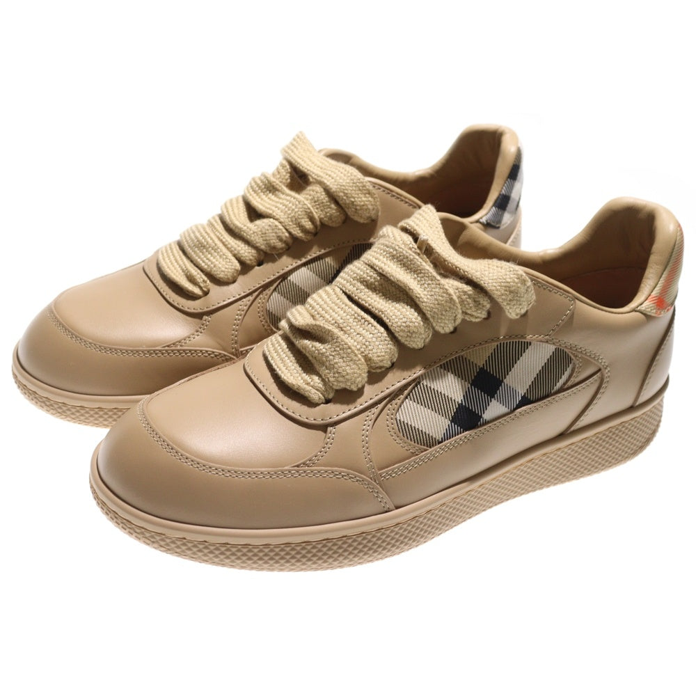 BURBERRY(バーバリー) レザー&チェック テラスローカットスニーカー ベージュ