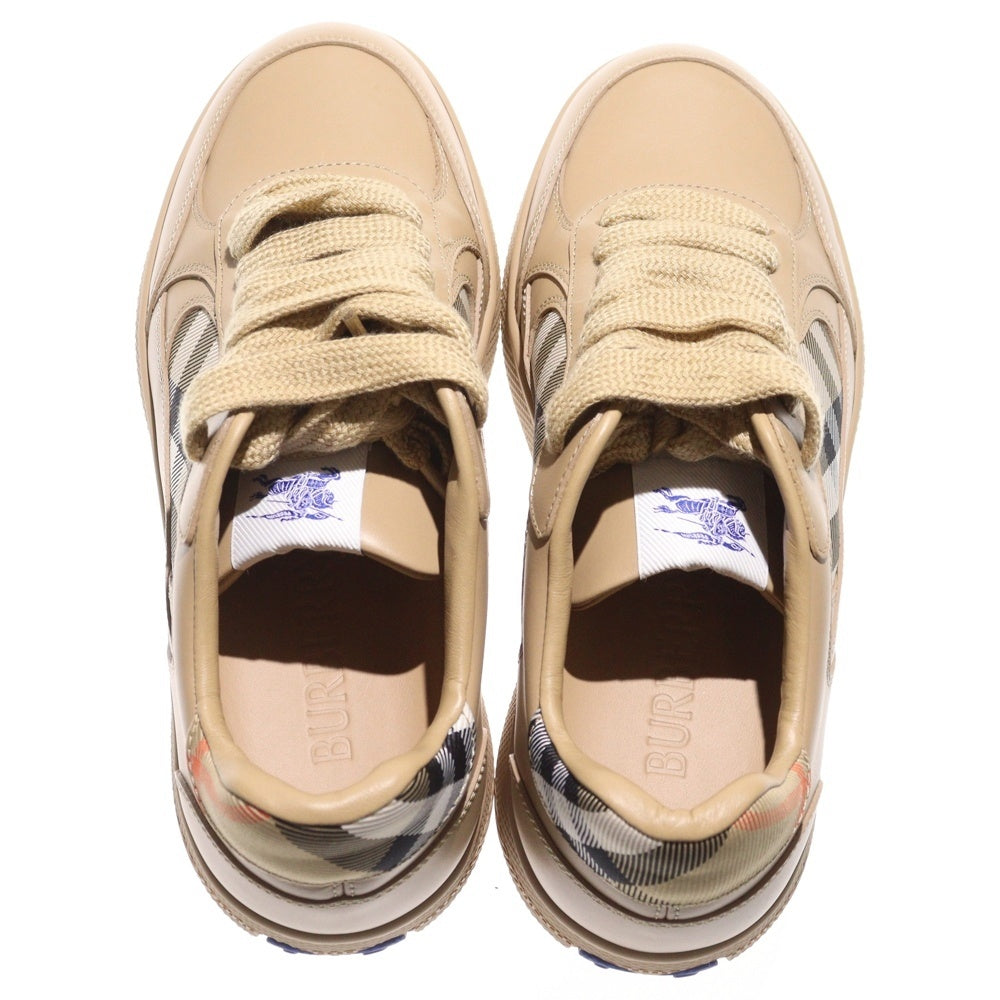 BURBERRY(バーバリー) レザー&チェック テラスローカットスニーカー ベージュ