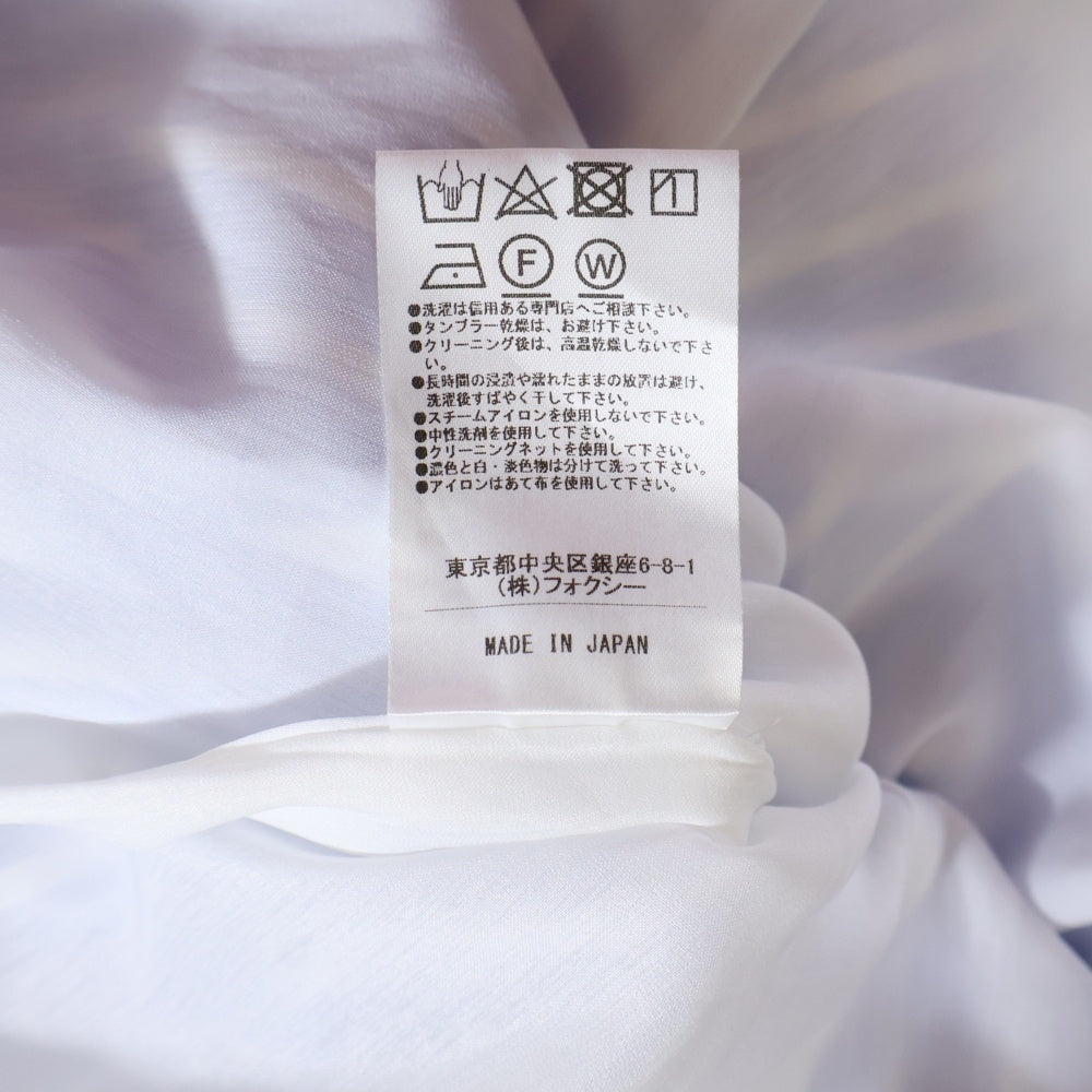 FOXEY(フォクシー) ルシェルドレス ストライプ総柄 コットン ノースリーブ ミディアム フレア ワンピース ライトブルー/ホワイト レディース 42836-NA000601SI