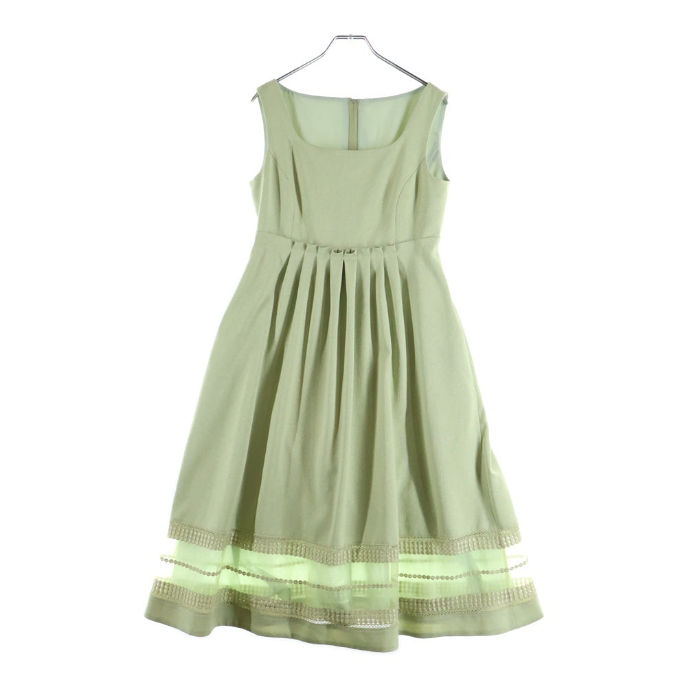 FOXEY(フォクシー) ヌーヴォドレス ワンピース リネンライクオーガンジーレス ノースリーブ ミディアム フレア ワンピース ライトグリーン レディース 42151-NA00F608IW