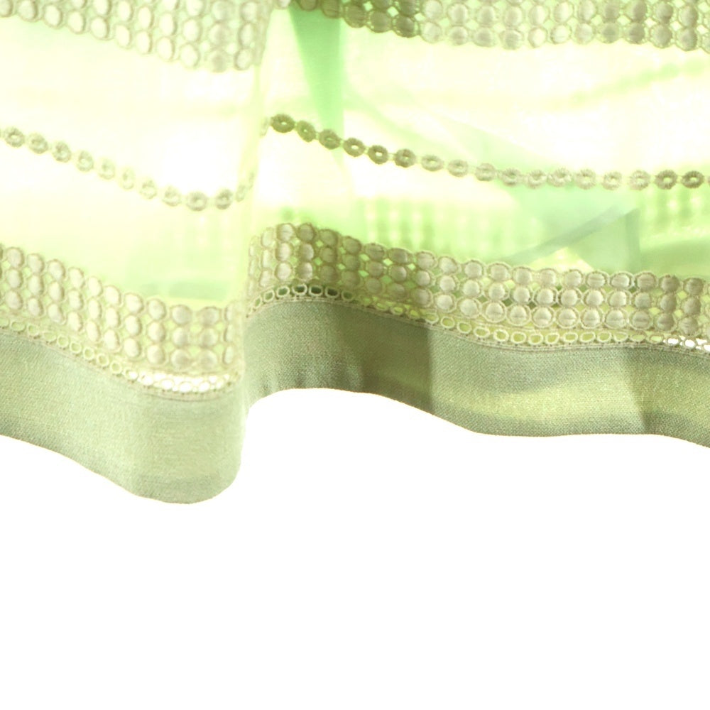 FOXEY(フォクシー) ヌーヴォドレス ワンピース リネンライクオーガンジーレス ノースリーブ ミディアム フレア ワンピース ライトグリーン レディース 42151-NA00F608IW