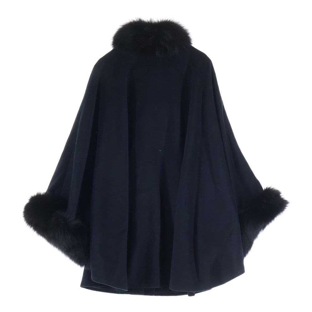 Rene(ルネ) アンゴラ シルク混 ウール ポンチョ コート ブラック レディース 6738140A