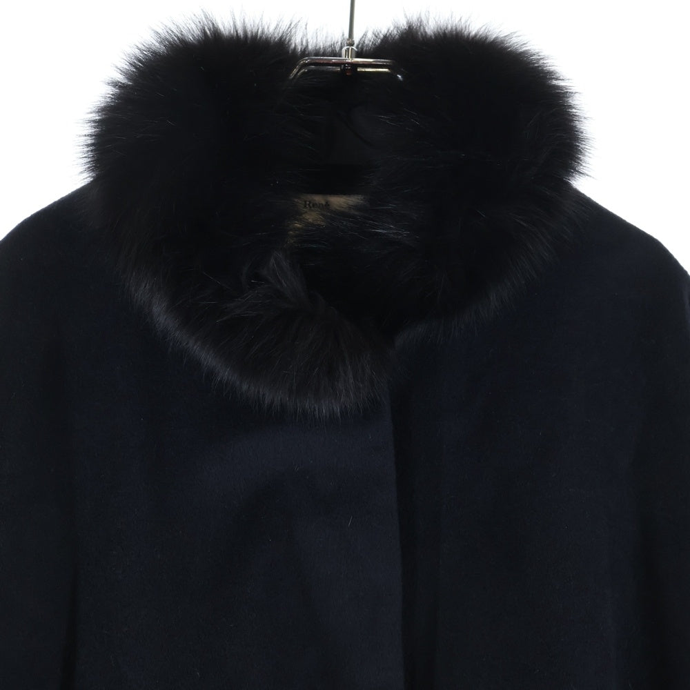 Rene(ルネ) アンゴラ シルク混 ウール ポンチョ コート ブラック レディース 6738140A