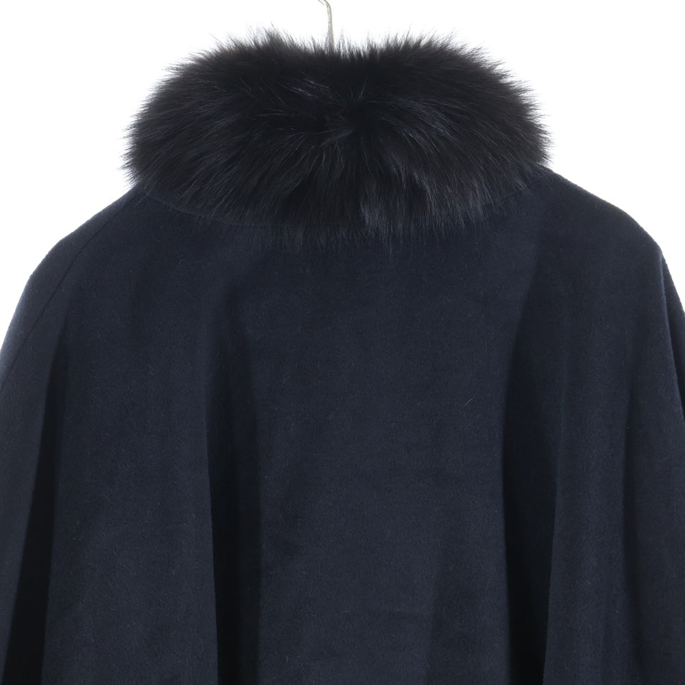 Rene(ルネ) アンゴラ シルク混 ウール ポンチョ コート ブラック レディース 6738140A