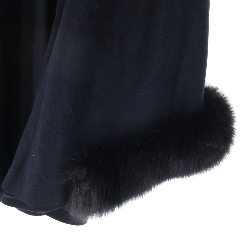 Rene(ルネ) アンゴラ シルク混 ウール ポンチョ コート ブラック レディース 6738140A