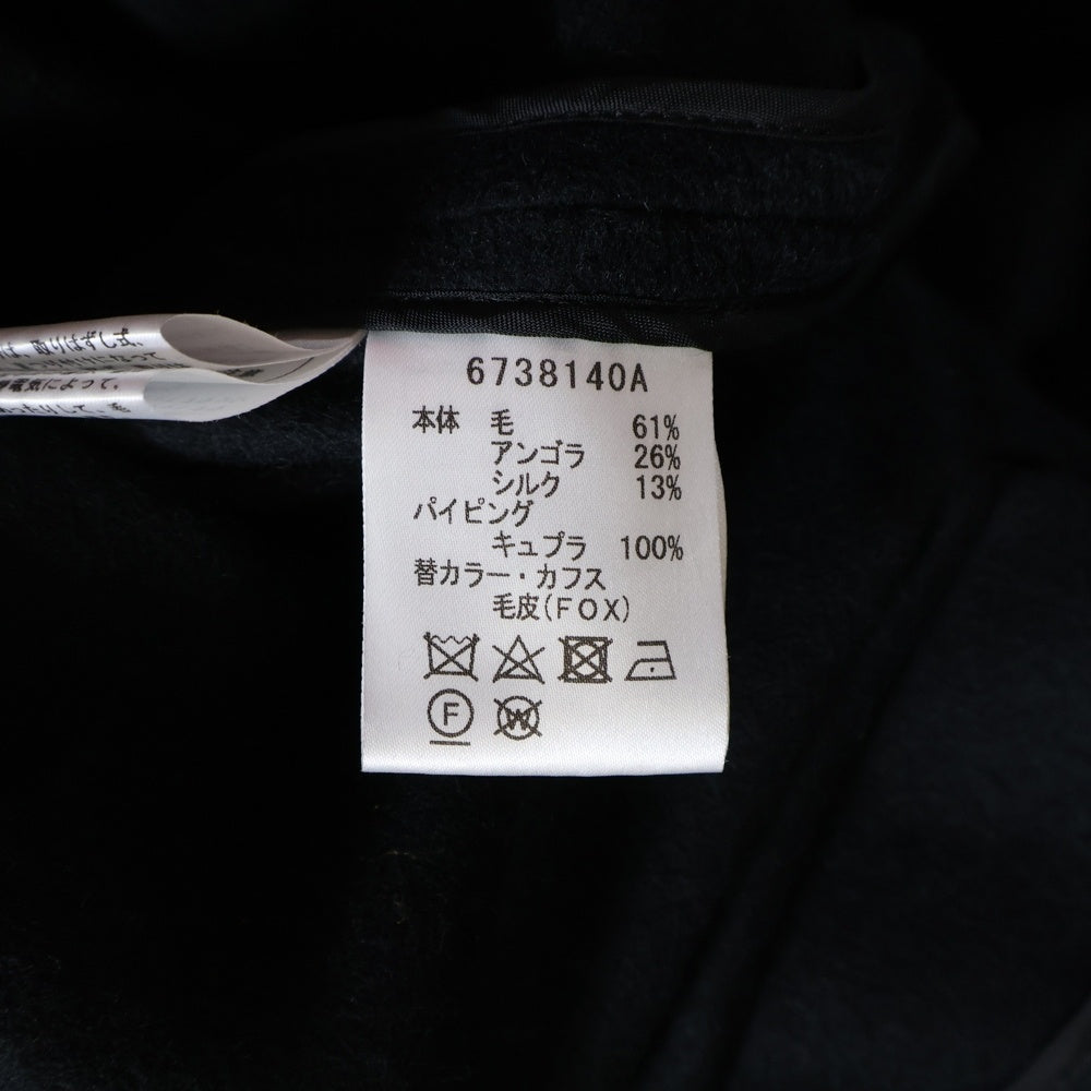 Rene(ルネ) アンゴラ シルク混 ウール ポンチョ コート ブラック レディース 6738140A