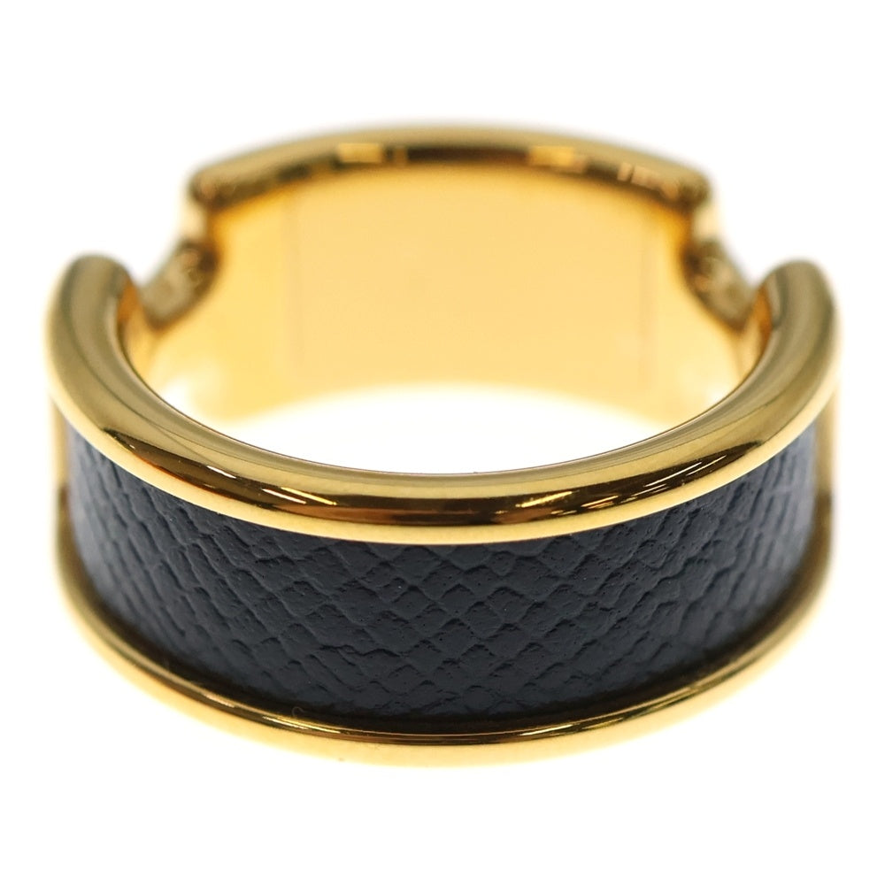 HERMES(エルメス) オランプPM リング 指輪 ゴールド×ブラック エプソン GP