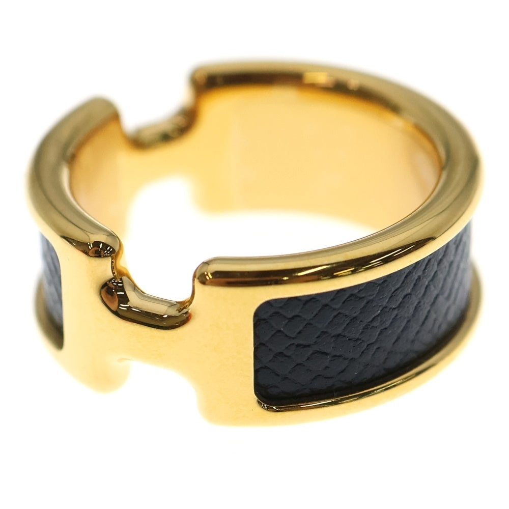 HERMES(エルメス) オランプPM リング 指輪 ゴールド×ブラック エプソン GP