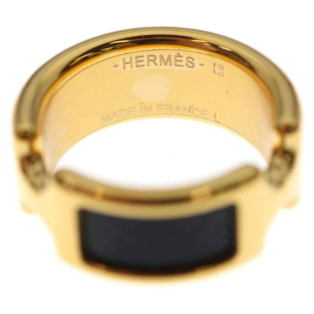 HERMES(エルメス) オランプPM リング 指輪 ゴールド×ブラック エプソン GP