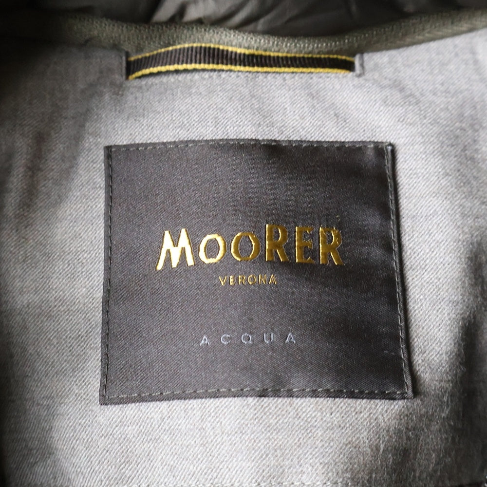 MOORER(ムーレー) MINOSSE-LL ミノッセ デタッチャブル スタンドカラー ダウン ウール トレンチ コート グレー/ベージュ