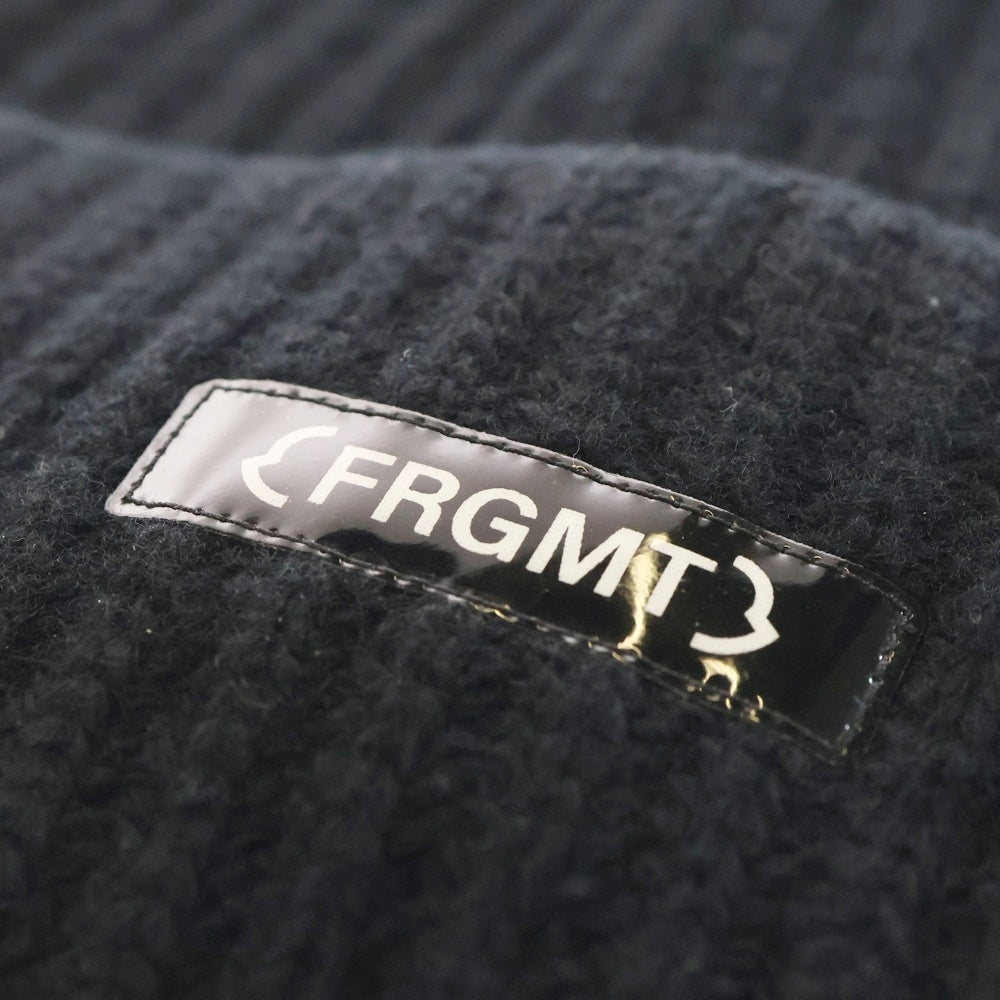 MONCLER(モンクレール) ×FRAGMENT コラボ ワッペンロゴ ウールニットキャップ 帽子 ブラック I209U3B00001 A9303