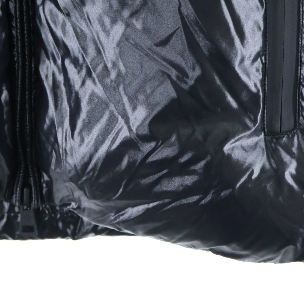 MONCLER(モンクレール) 20AW AGNEAUX アニヨ ロゴ刺繍 フーデッド ジップアップ ダウンベスト ブラック F20911A51C00 68950