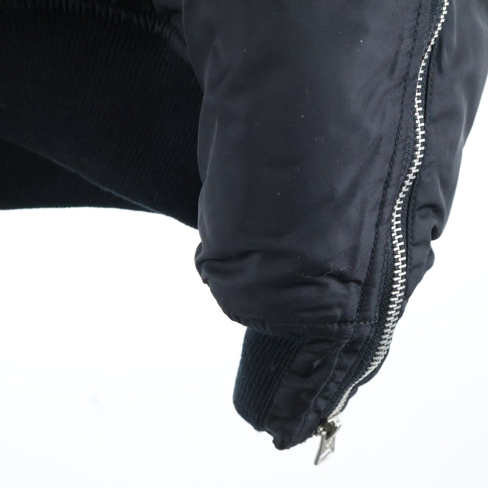 mastermind(マスターマインド) 23SS ×roarguns ロアーガンズ バックスカル 刺繍 ジップアップ フライト ボンバージャケット ブルゾン MA-1 ブラック MW22C09-BL101