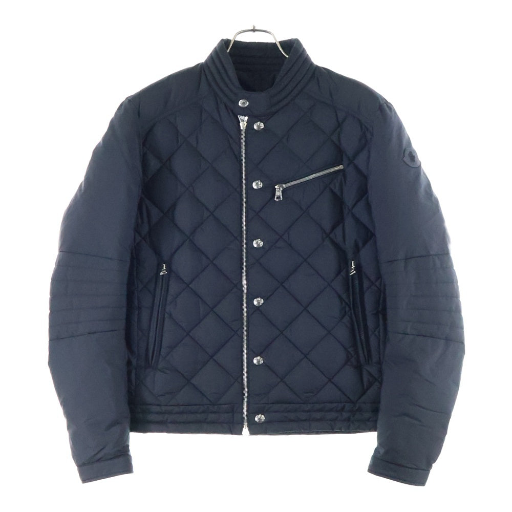 MONCLER(モンクレール) 24AW VULPIE ヴァルピー レザーワッペンロゴ キルティング ジップアップ ダウン ショート バイカージャケット ブラック J20911A00113 68352