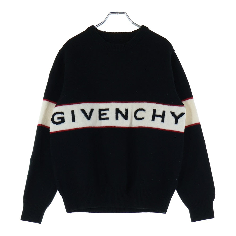 GIVENCHY(ジバンシィ) 18AW ロゴジャガード クルーネック プルオーバー 長袖ニット セーター ブラック BM900G400M