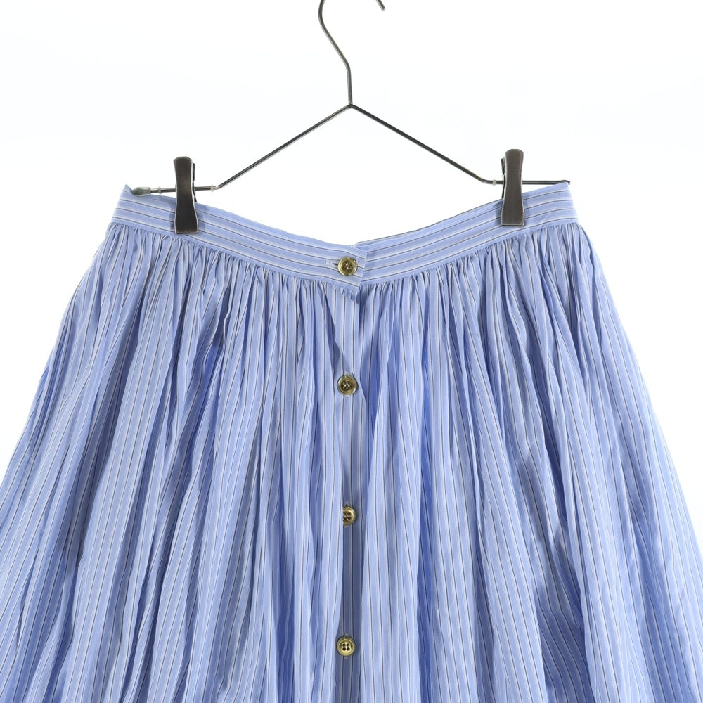 miumiu(ミュウミュウ) 22SS ストライプ総柄 ロゴ刺繍 ゴールドボタン