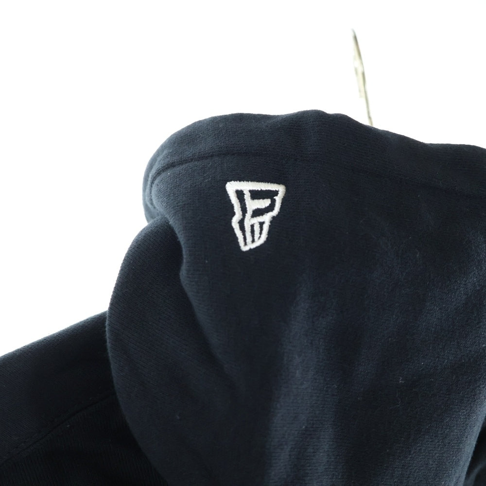 Ground Y(グラウンドワイ) 24SS ×NEW ERA OVERSIZED SWEAT PULLOVER HOODIE ニューエラコラボ バックプリントロゴ刺繍プルオーバースウェットパーカー ブラック GS-T50-050-1
