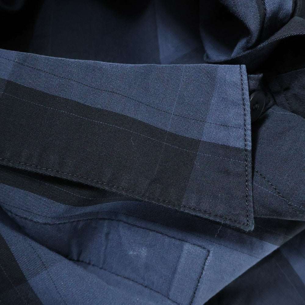 JULIUS(ユリウス) 18SS ANDOM PATTERN HARNESS SHIRT ランダムパターンハーネス付長袖チェックシャツ ブラック/ブルー 617SHM1